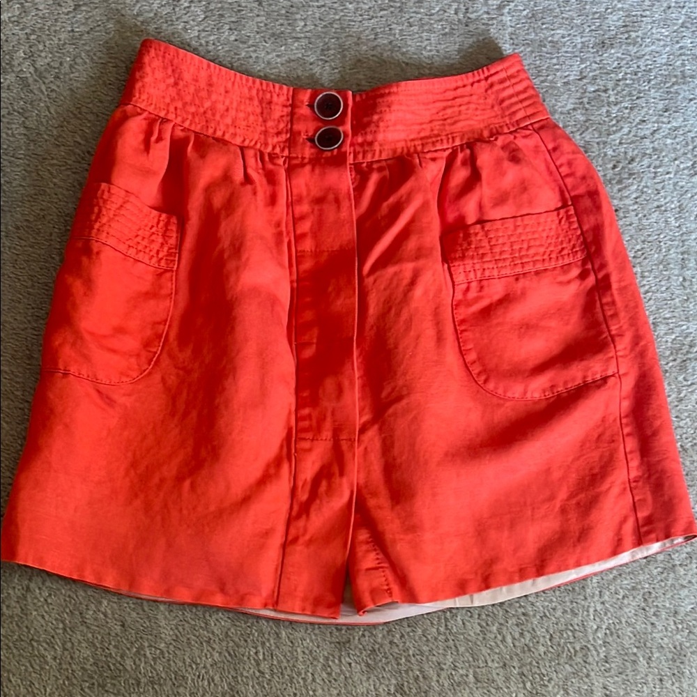 J.Crew blood orange linen blend skirt size 2